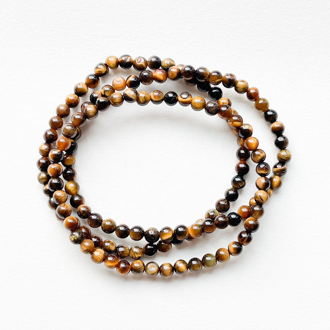 tijgeroog bruine kogelarmband 4mm edelsteen