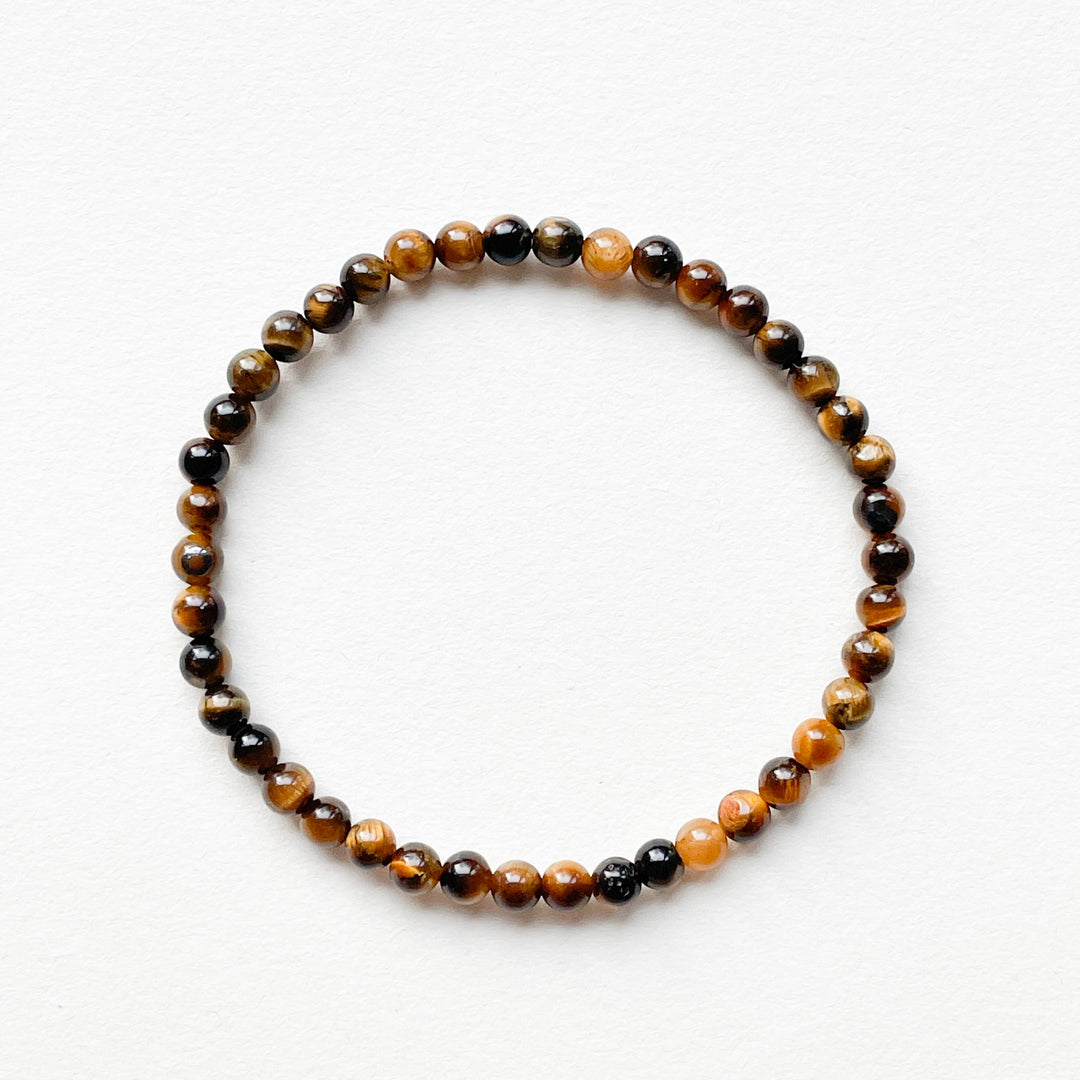 tijgeroog bruine kogelarmband 4mm edelsteen