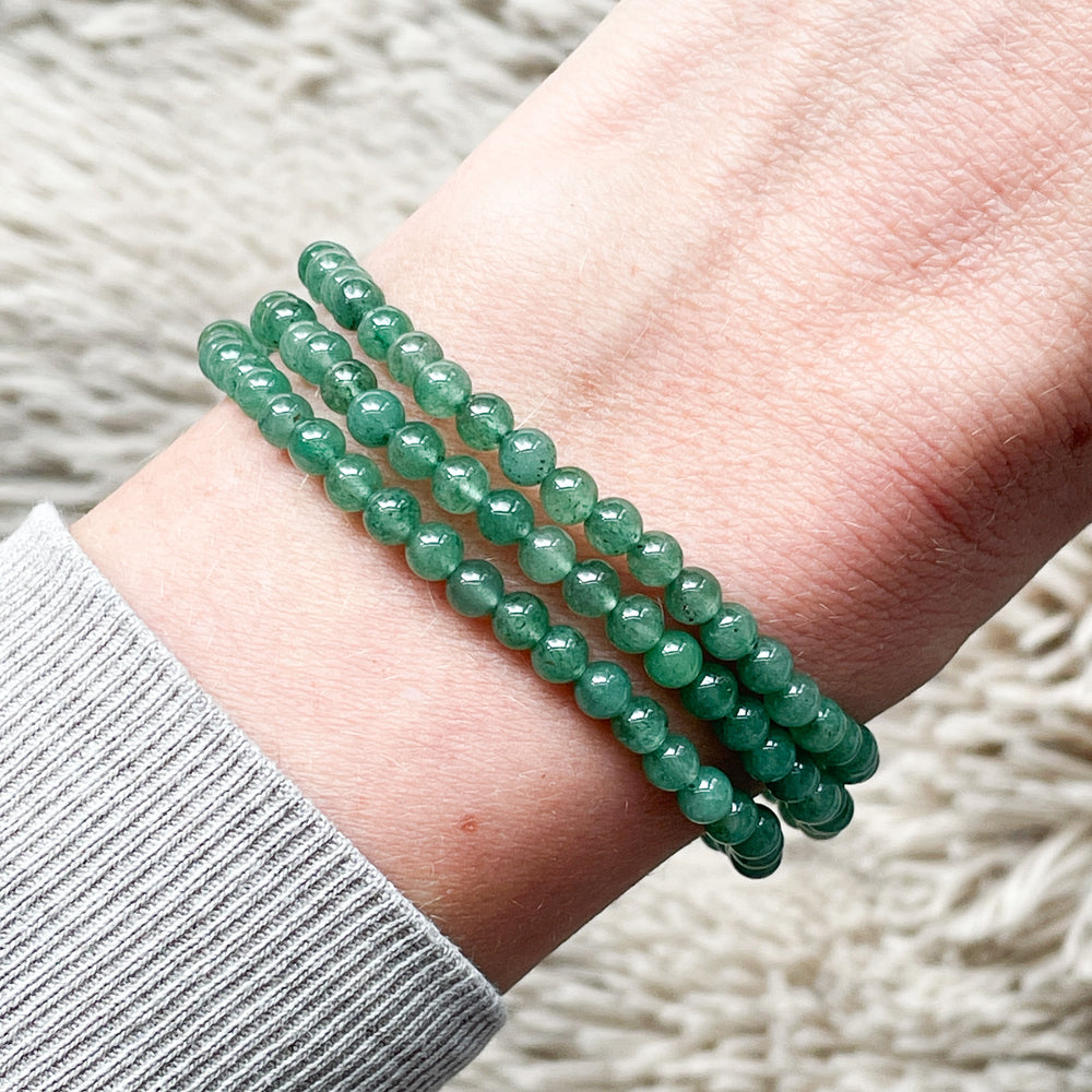 aventurijn groene kogelarmband 4mm edelsteen