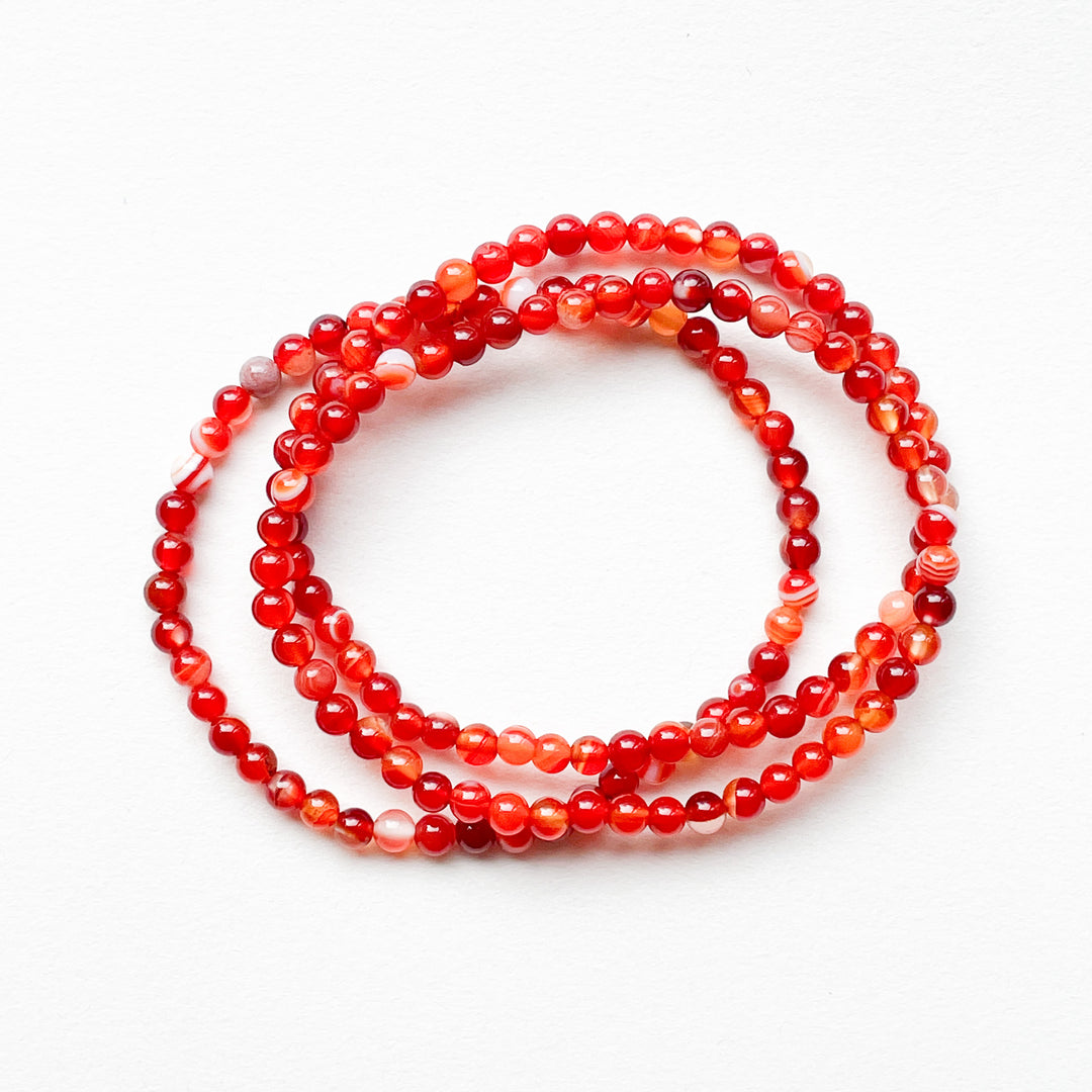 carneool oranje kogelarmband 4mm edelsteen