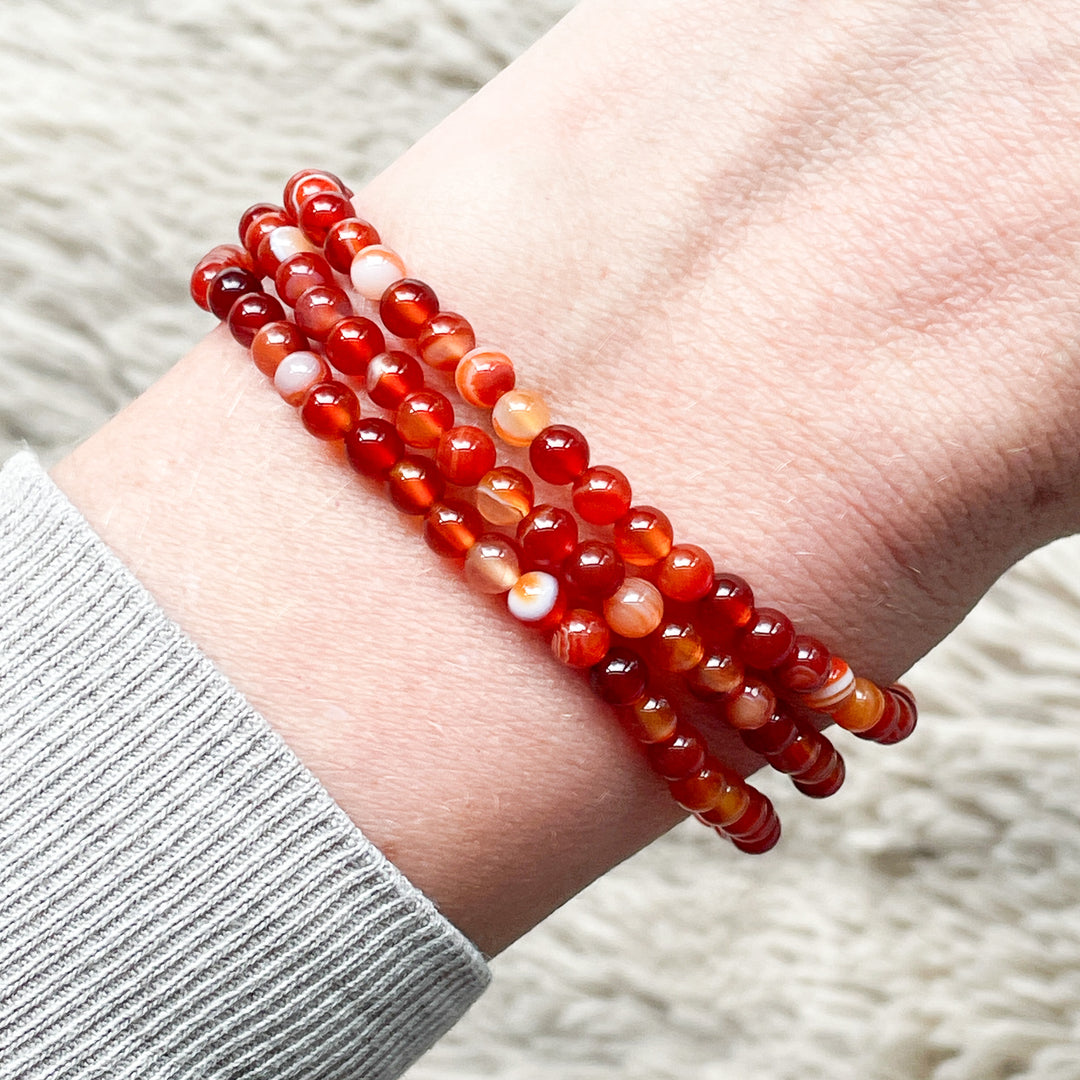 carneool oranje kogelarmband 4mm edelsteen
