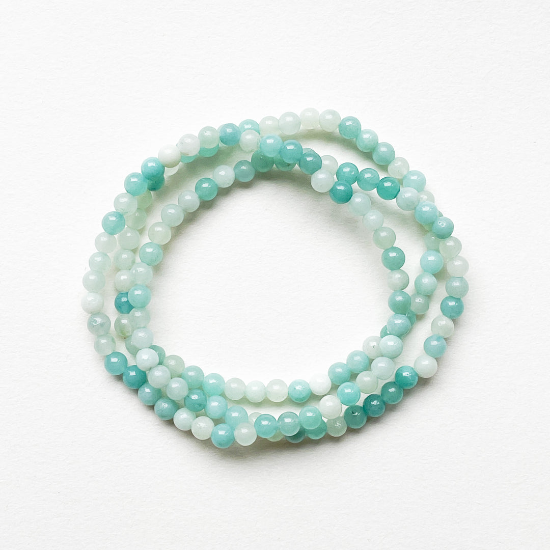 amazoniet blauwe kogelarmband 4mm edelsteen