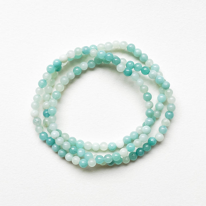 amazoniet blauwe kogelarmband 4mm edelsteen