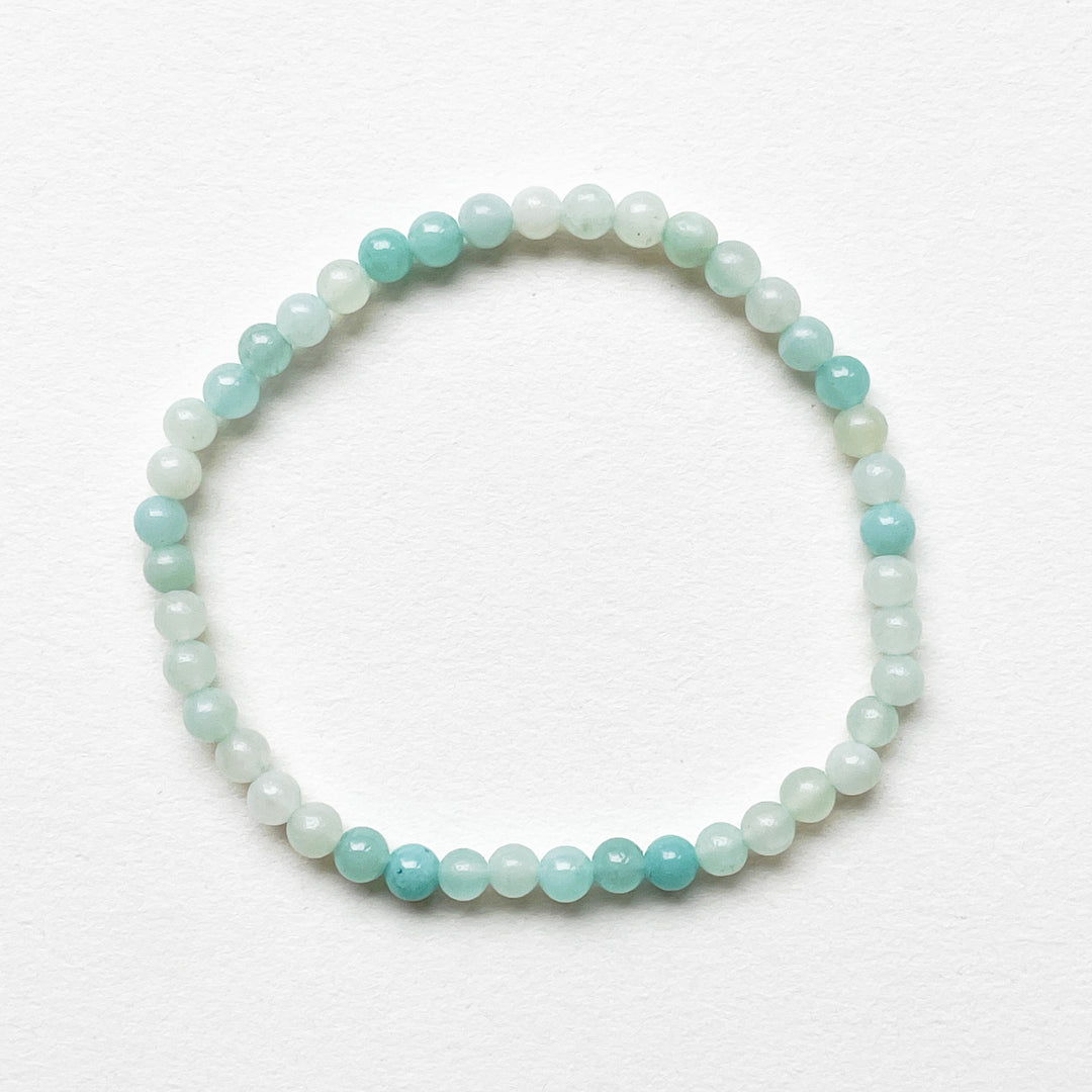 amazoniet blauwe kogelarmband 4mm edelsteen