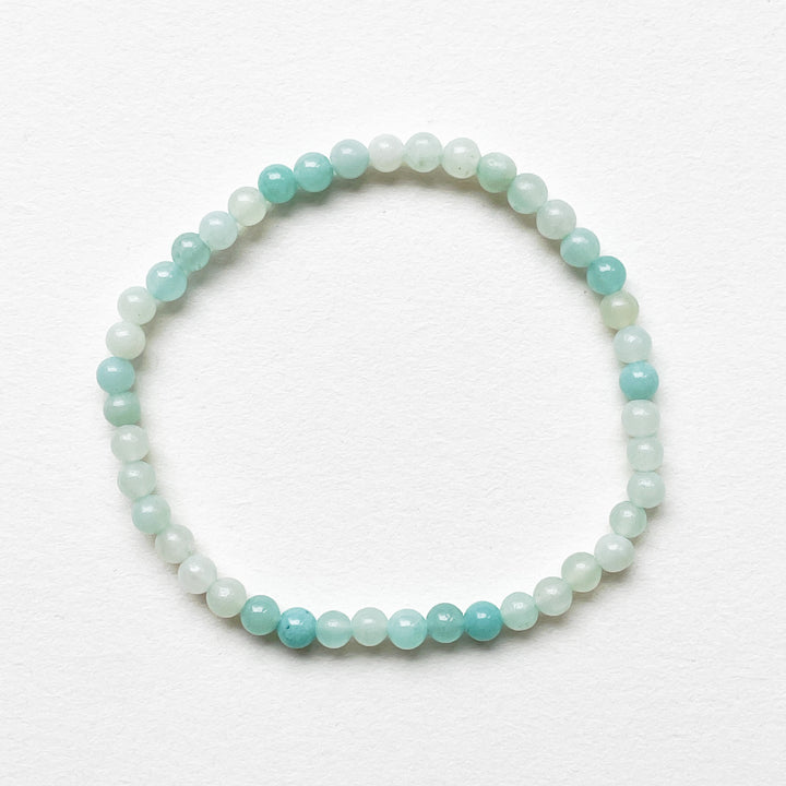 amazoniet blauwe kogelarmband 4mm edelsteen