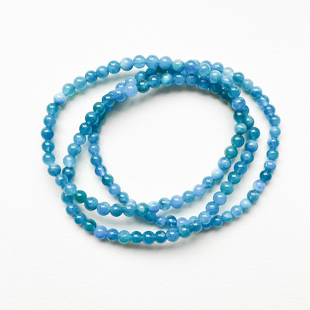 apatiet blauwe kogelarmband 4mm edelsteen