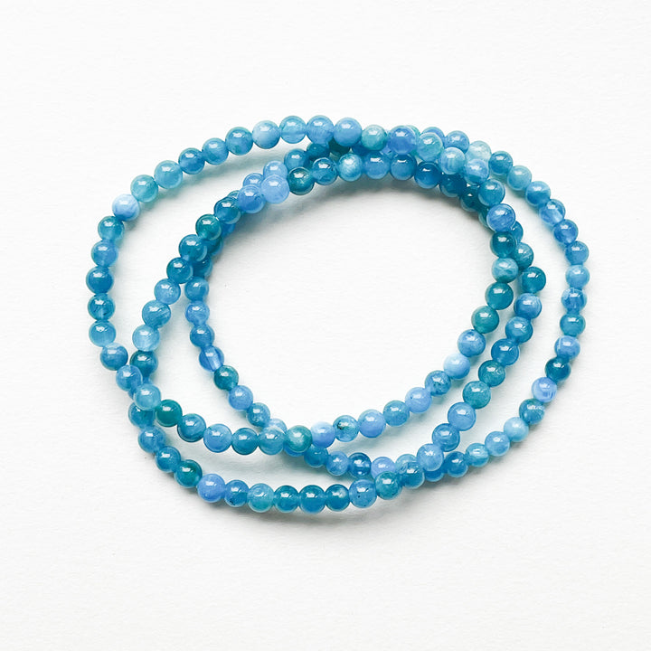 apatiet blauwe kogelarmband 4mm edelsteen