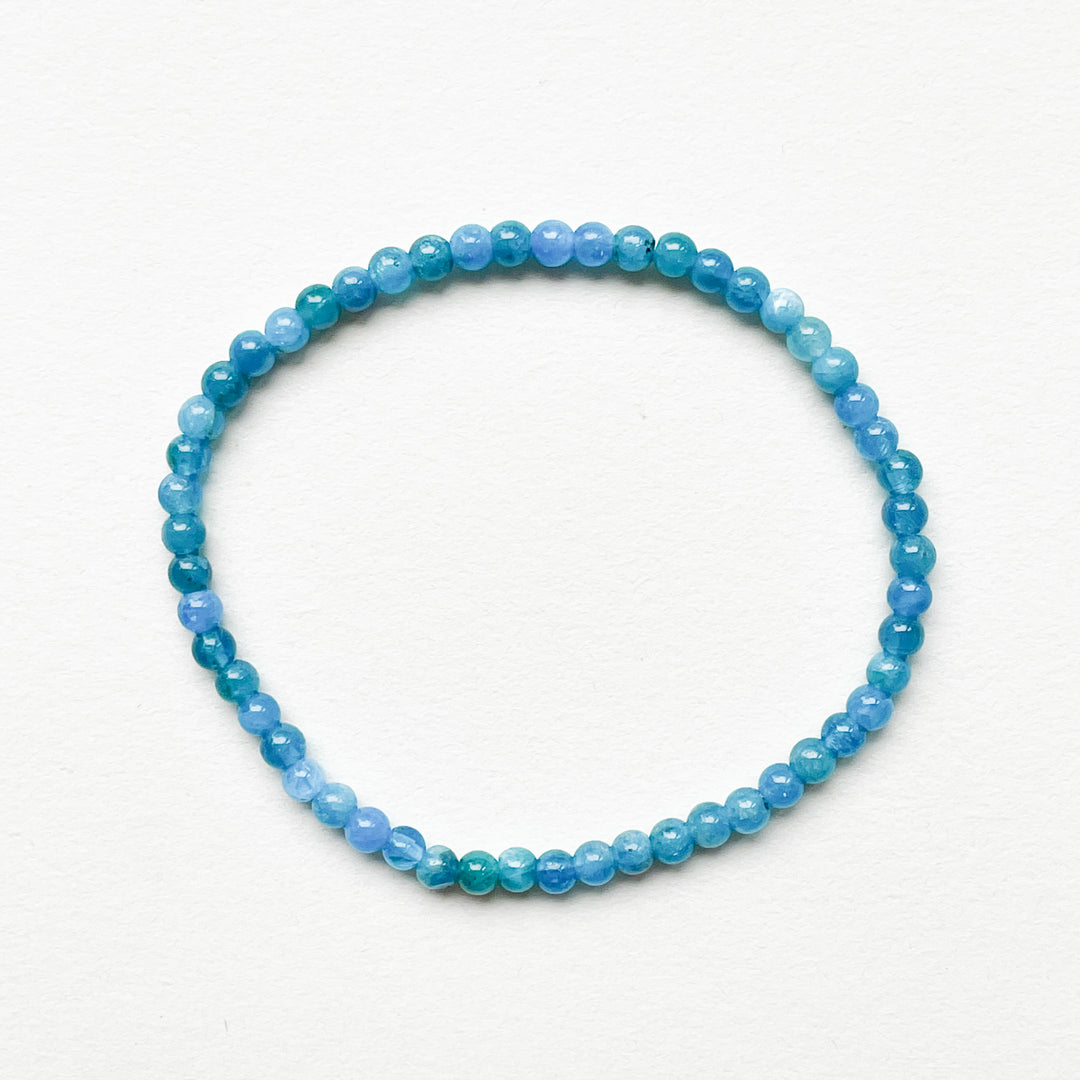 apatiet blauwe kogelarmband 4mm edelsteen