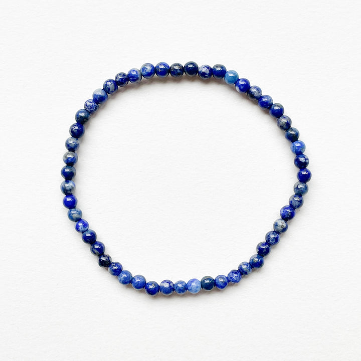 lapis lazuli blauwe kogelarmband 4mm edelsteen