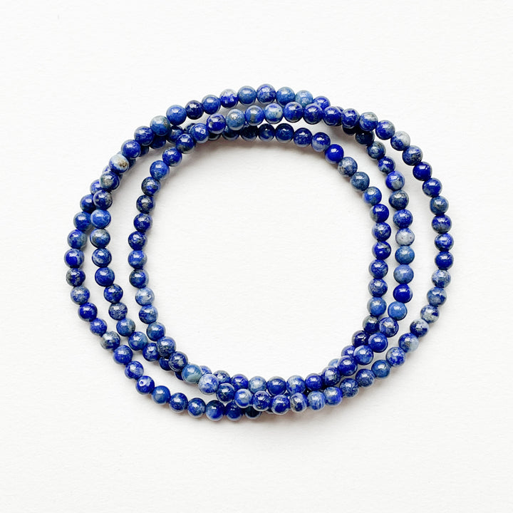 lapis lazuli blauwe kogelarmband 4mm edelsteen