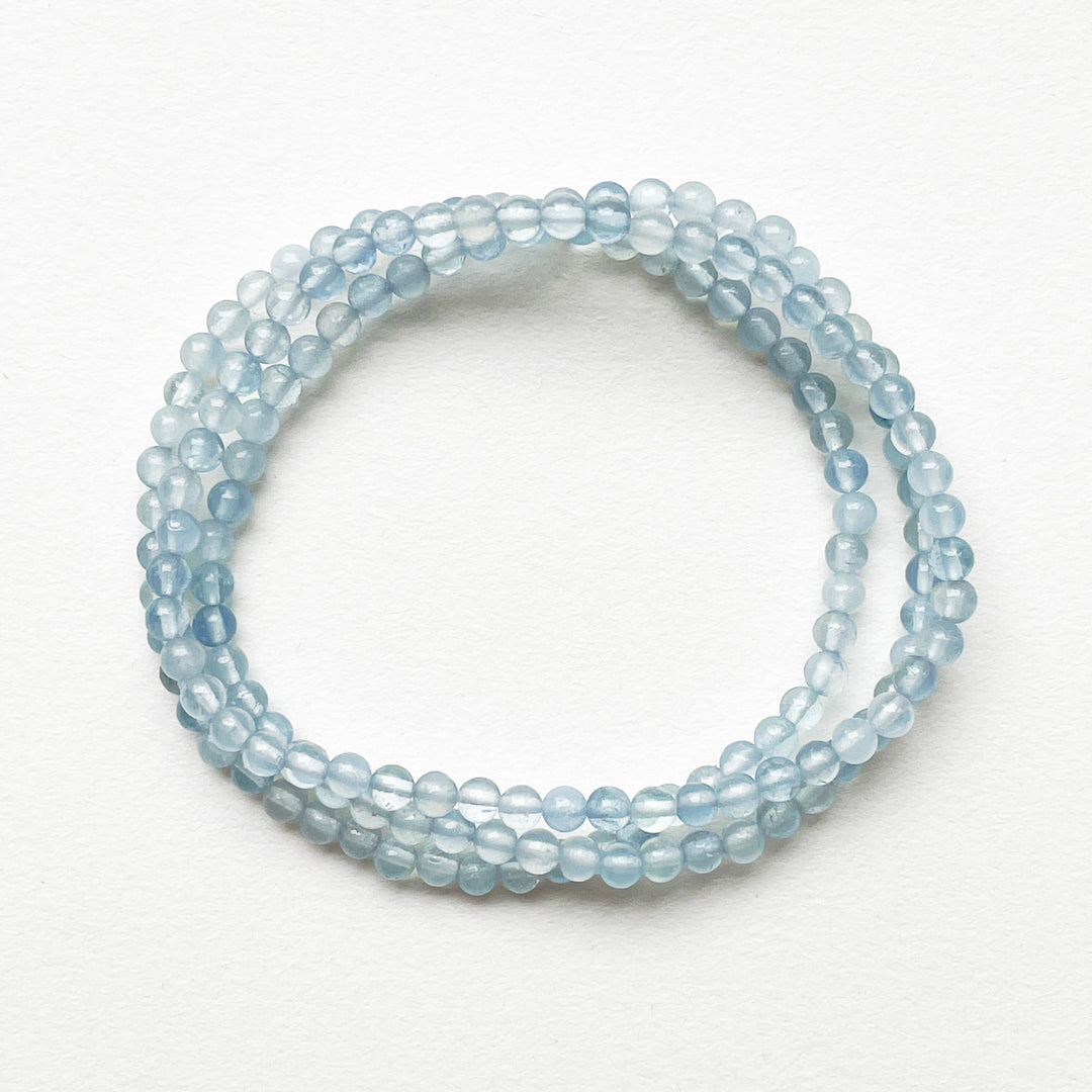 aquamarijn lichtblauwe kogelarmband 4mm edelsteen