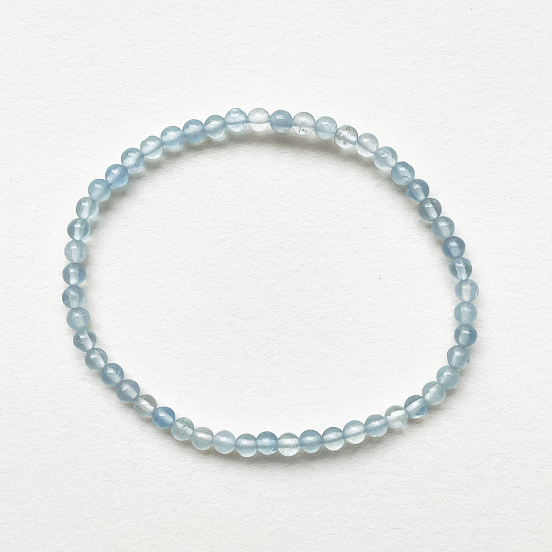 aquamarijn lichtblauwe kogelarmband 4mm edelsteen