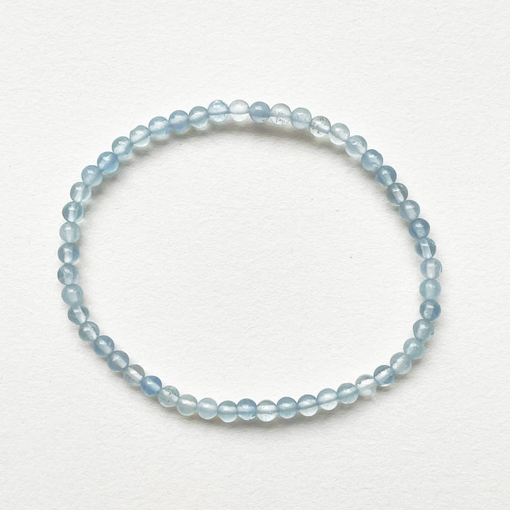 aquamarijn lichtblauwe kogelarmband 4mm edelsteen