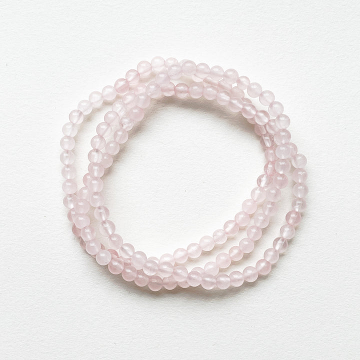 rozenkwarts roze kogelarmband 4mm edelsteen