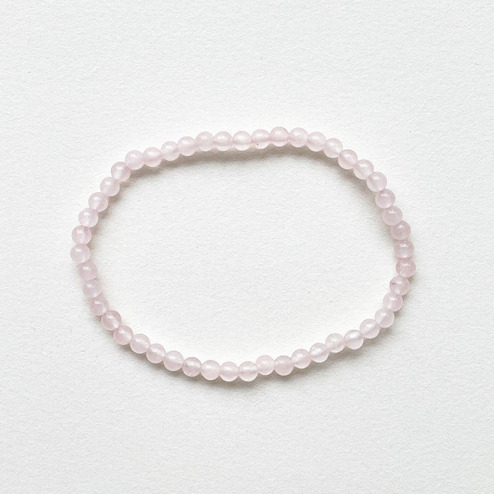 rozenkwarts roze kogelarmband 4mm edelsteen