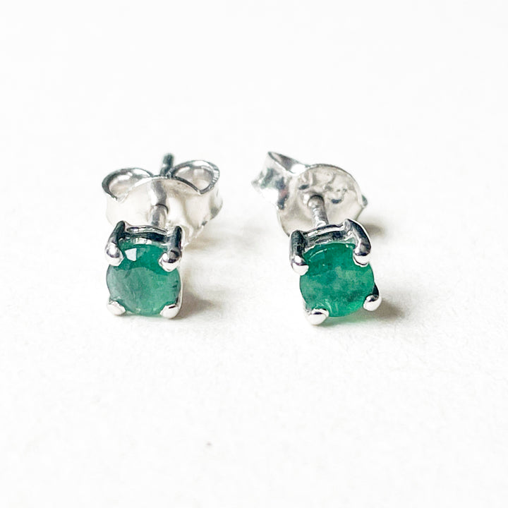 smaragd edelsteen oorbellen oorknoppen 4mm studs