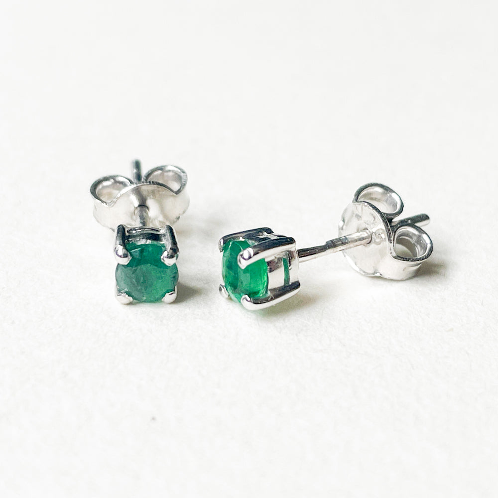 smaragd edelsteen oorbellen oorknoppen 4mm studs