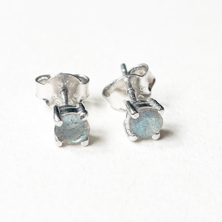 labradoriet edelsteen oorbellen oorknoppen 4mm studs