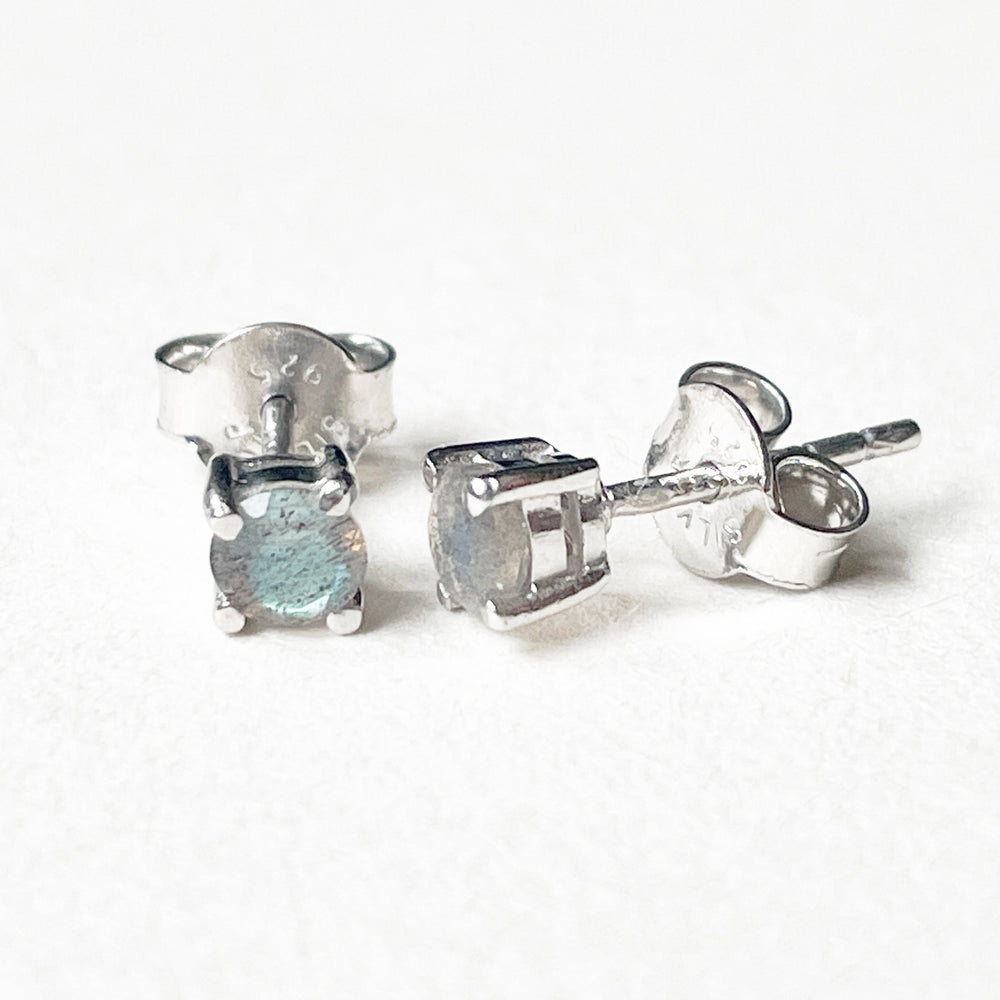 labradoriet edelsteen oorbellen oorknoppen 4mm studs