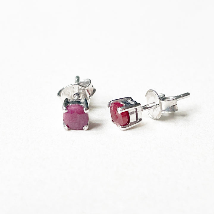 robijn edelsteen oorbellen oorknoppen 4mm studs