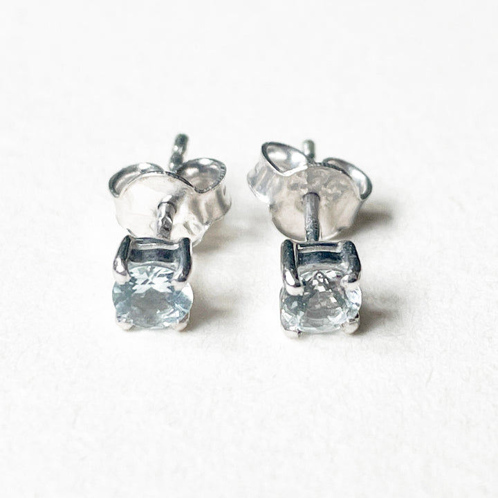 aquamarijn edelsteen oorbellen oorknoppen 4mm studs