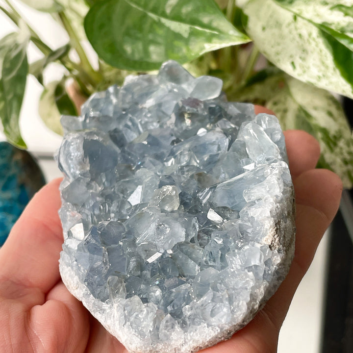 celestien blauwe ruwe brok steen edelsteen mineralen