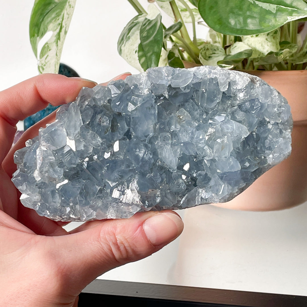 celestien blauwe ruwe brok steen edelsteen mineralen