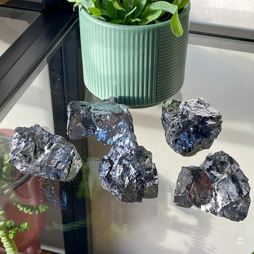 galeniet ruwe steen brok edelsteen mineralen zilver