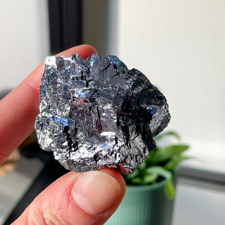 galeniet ruwe steen brok edelsteen mineralen zilver