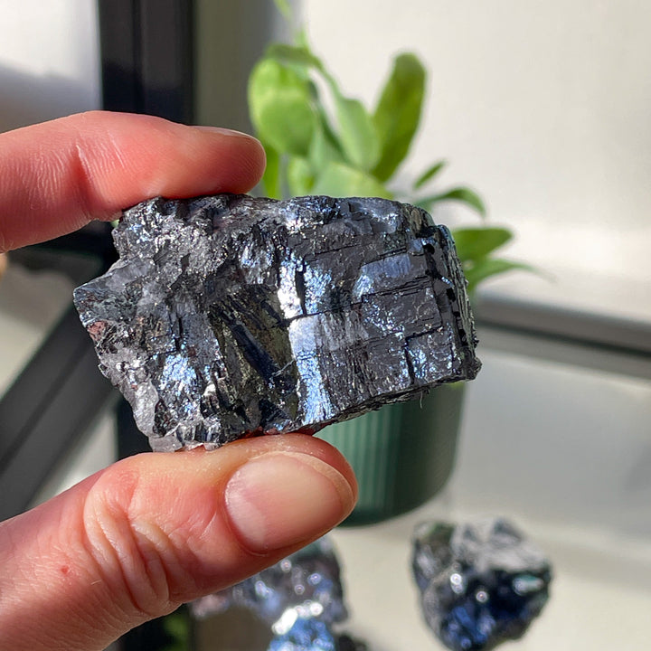 galeniet ruwe steen brok edelsteen mineralen zilver