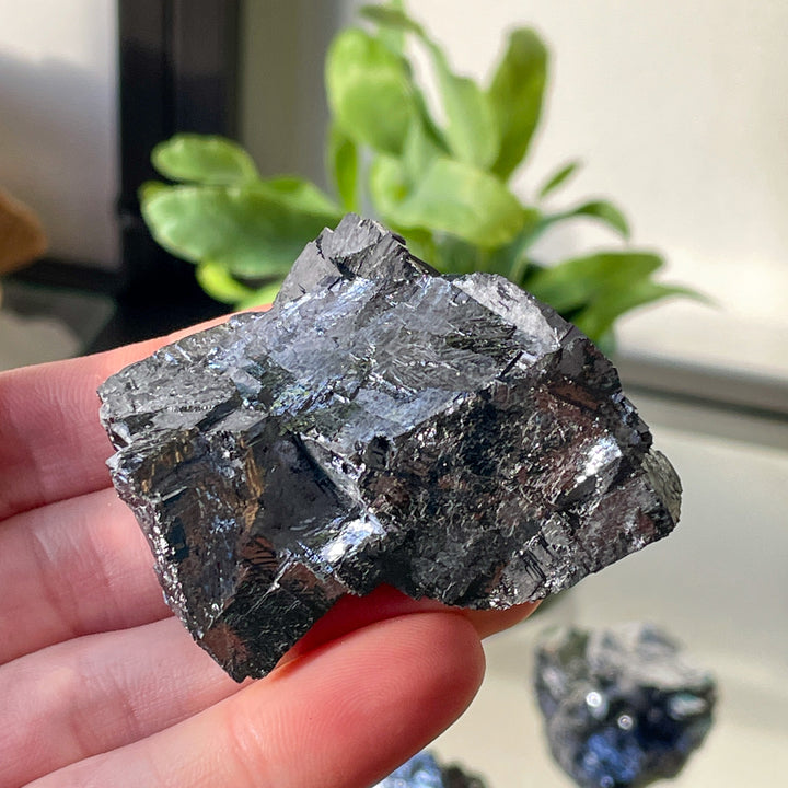 galeniet ruwe steen brok edelsteen mineralen zilver