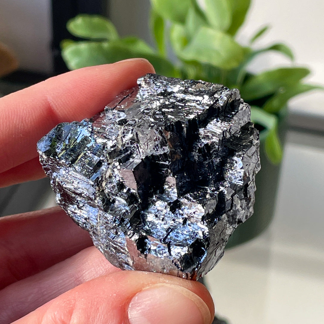 galeniet ruwe steen brok edelsteen mineralen zilver