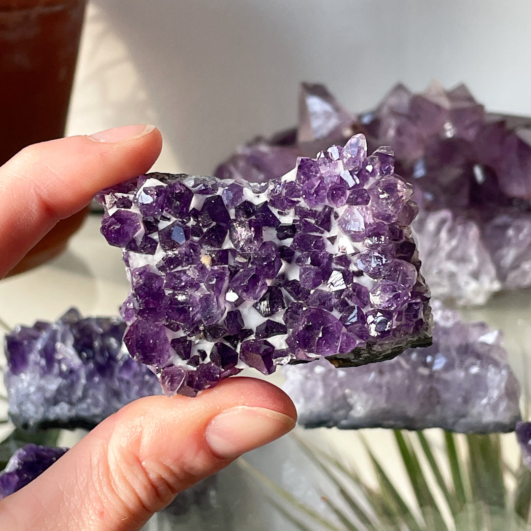 amethist paarse cluster ruwe steen brok mineralen edelsteen edelstenen