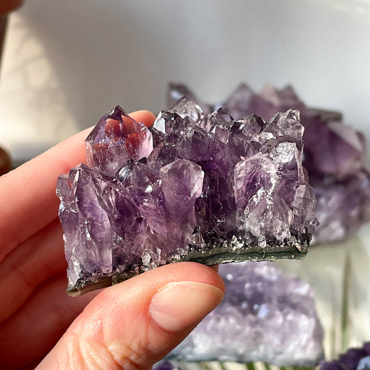 amethist paarse cluster ruwe steen brok mineralen edelsteen edelstenen