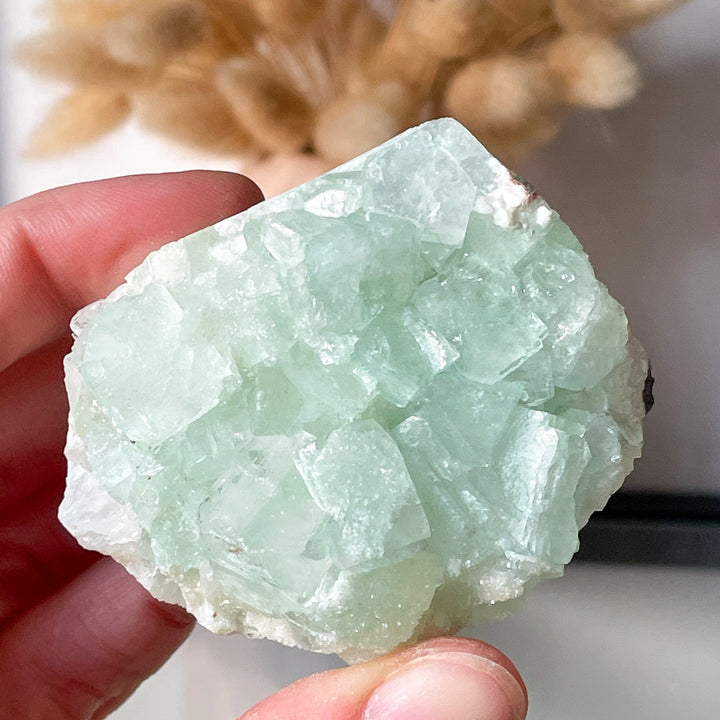 apofyliet groene cluster edelsteen mineraal