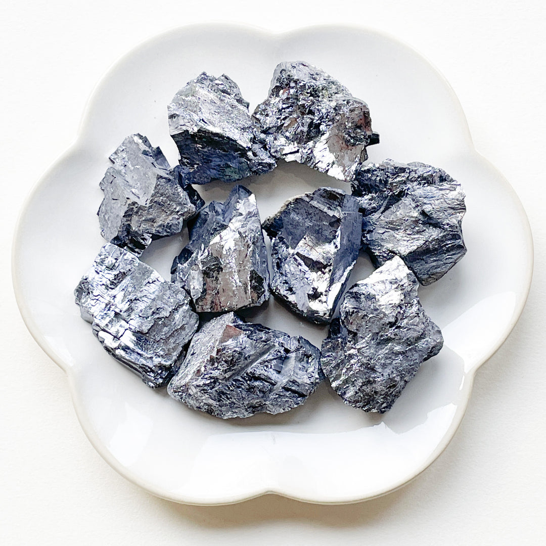 galeniet zilveren ruwe brok steen edelsteen mineraal