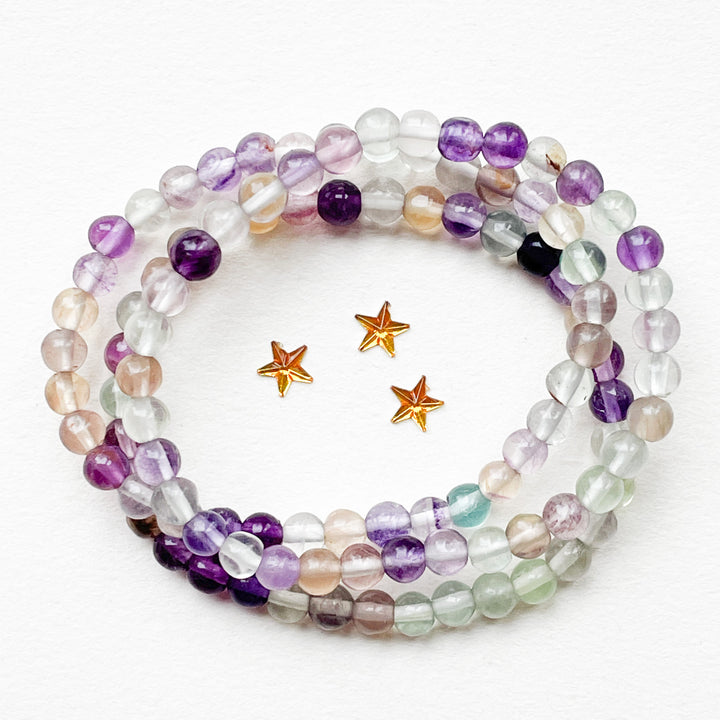 fluoriet regenboog kinderarmband kind kogel armband edelsteen sieraad