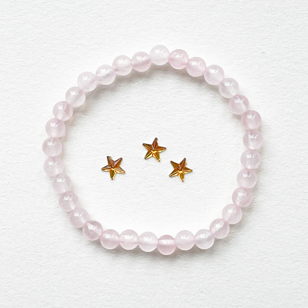 rozenkwarts kinderarmband kind kogel armband sieraad edelsteen