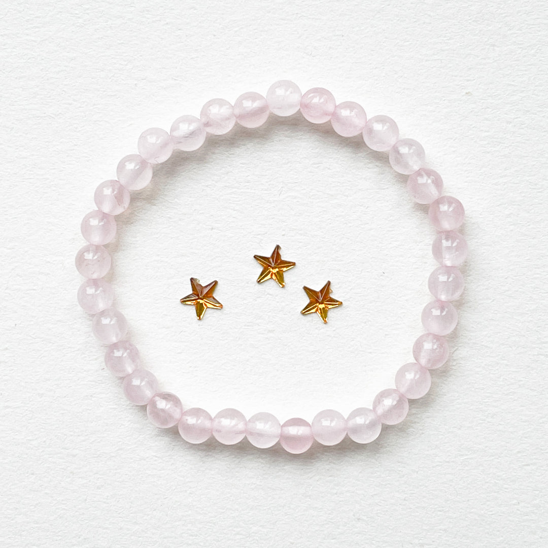 rozenkwarts kinderarmband kind kogel armband sieraad edelsteen