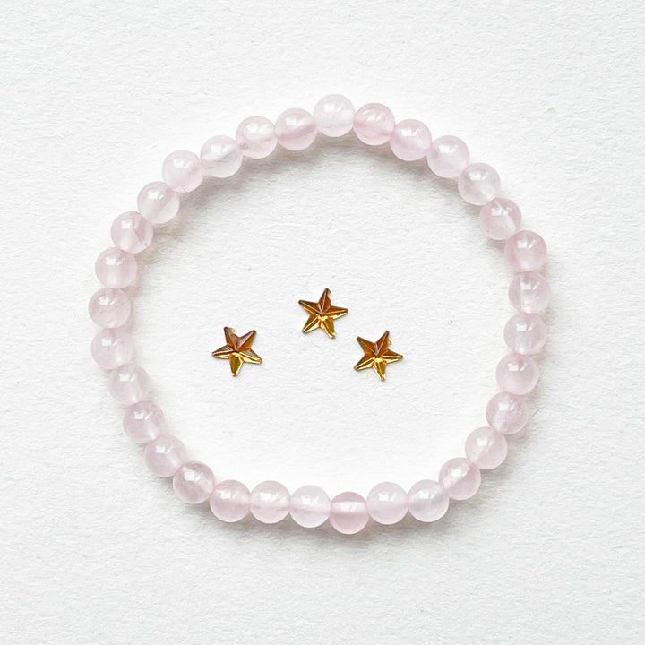 rozenkwarts kinderarmband kind kogel armband sieraad edelsteen