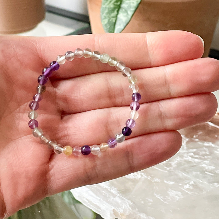 fluoriet regenboog kinderarmband kind kogel armband edelsteen sieraad