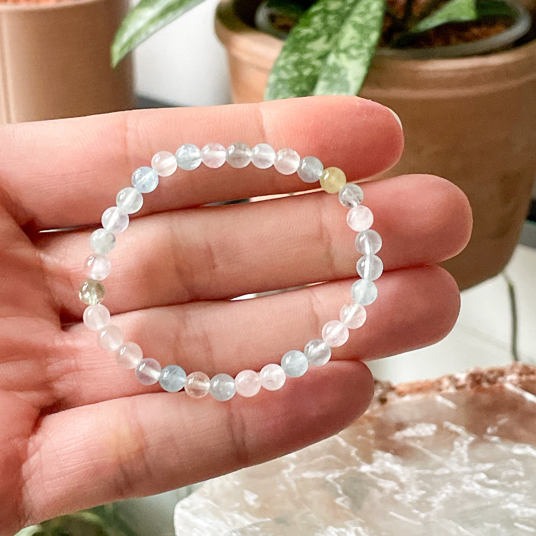 beryl morganiet aquamarijn kinderarmband kind kogel armband sieraad edelsteen