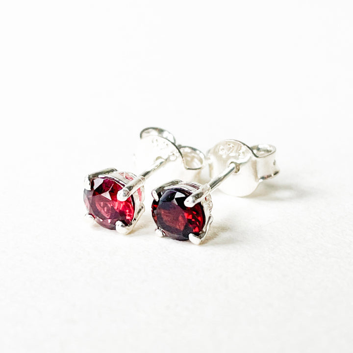 granaat edelsteen oorbellen oorknoppen 5mm studs