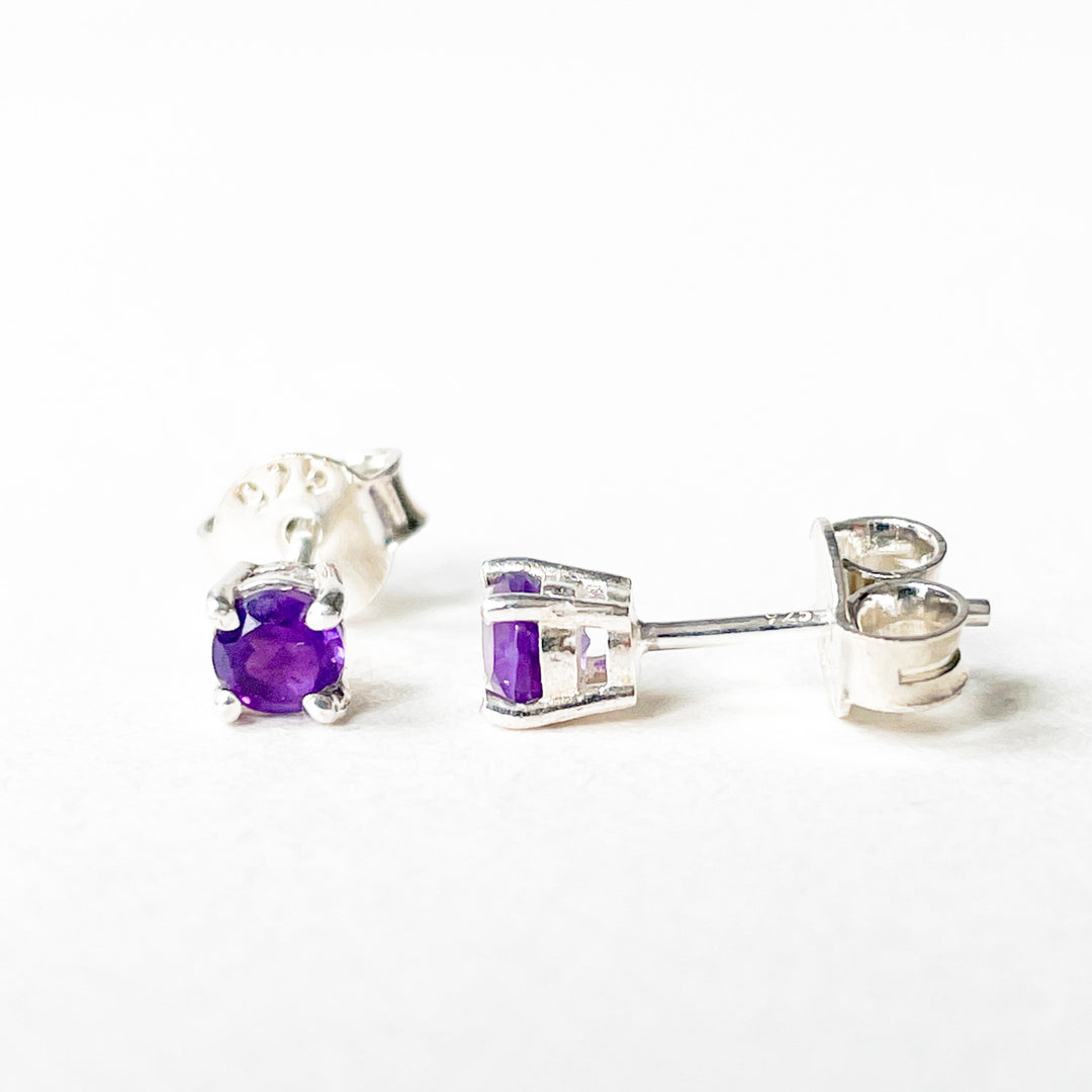 amethist edelsteen oorbellen oorknoppen 4mm studs