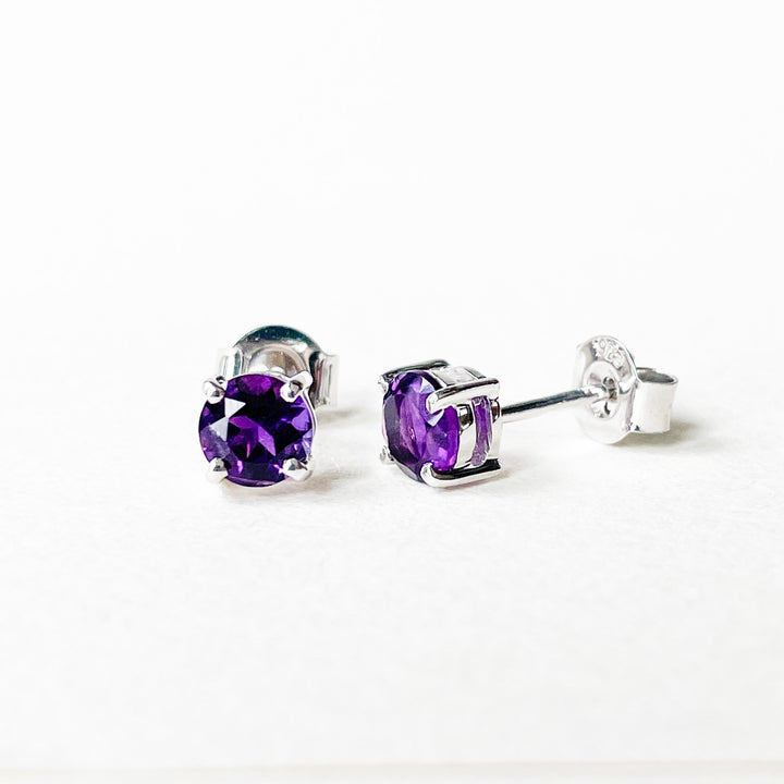amethist edelsteen oorbellen oorknoppen 5mm studs