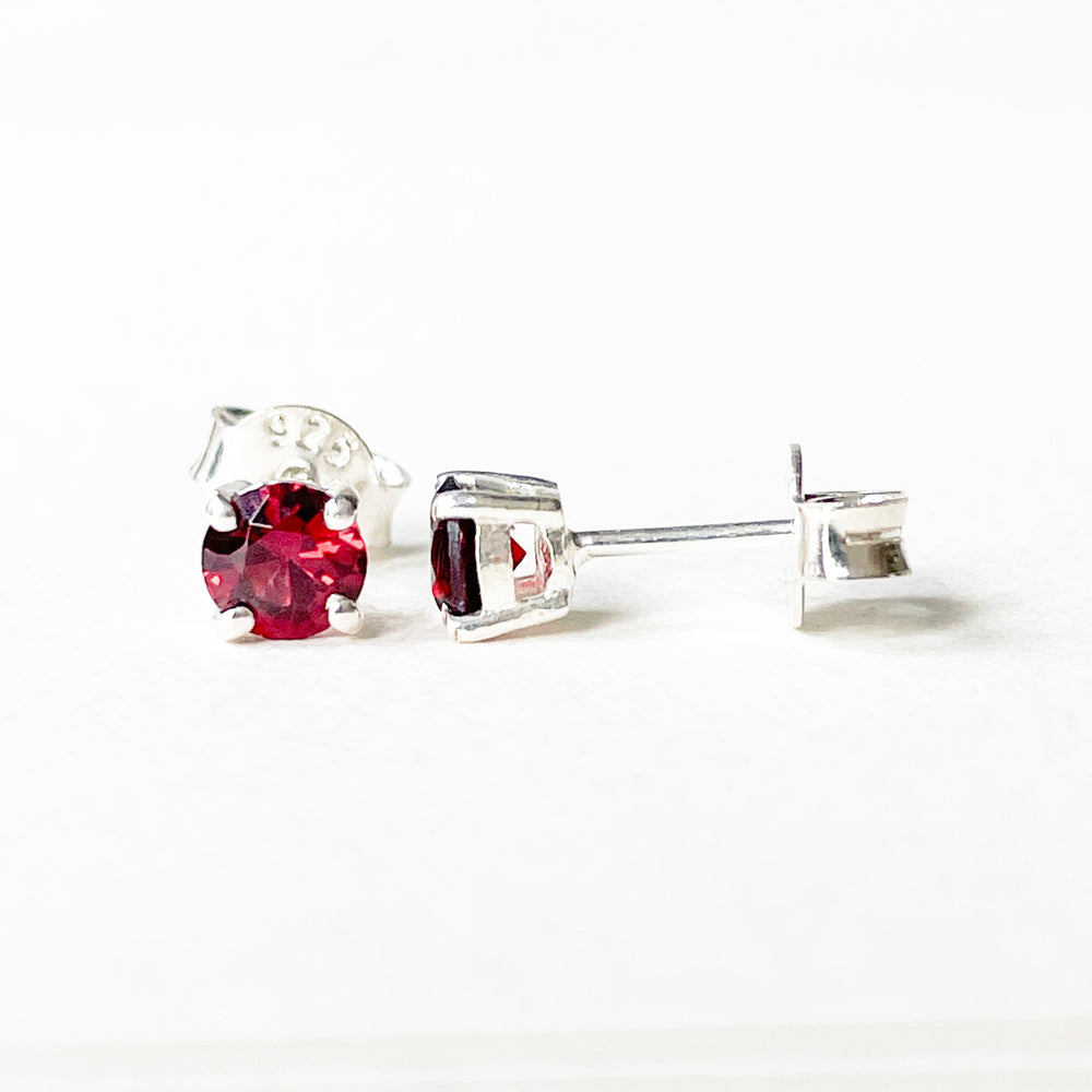 granaat edelsteen oorbellen oorknoppen 5mm studs