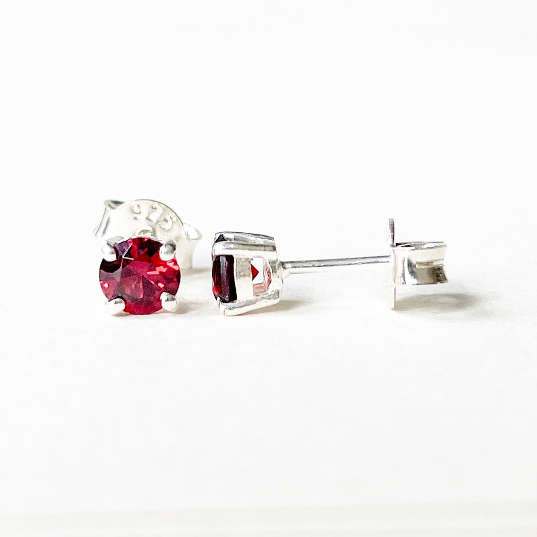 granaat edelsteen oorbellen oorknoppen 5mm studs