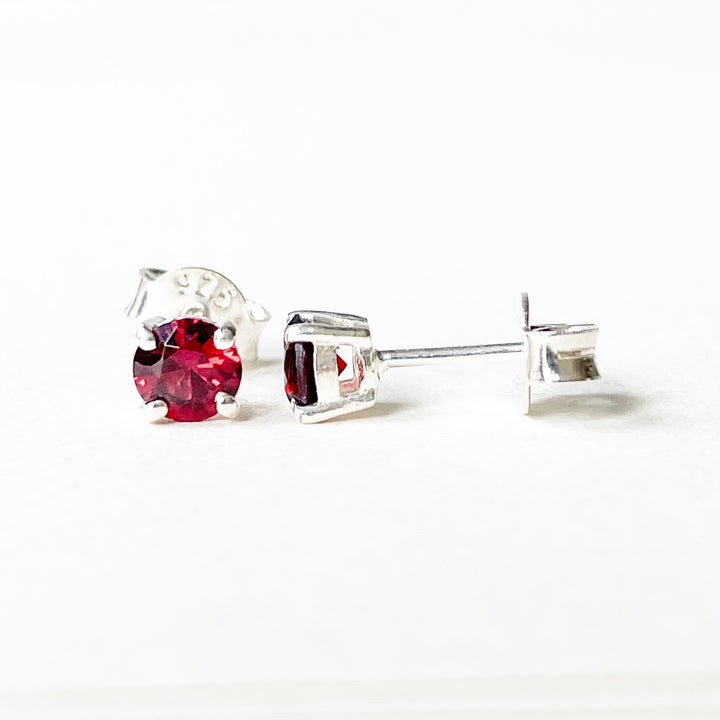 granaat edelsteen oorbellen oorknoppen 5mm studs
