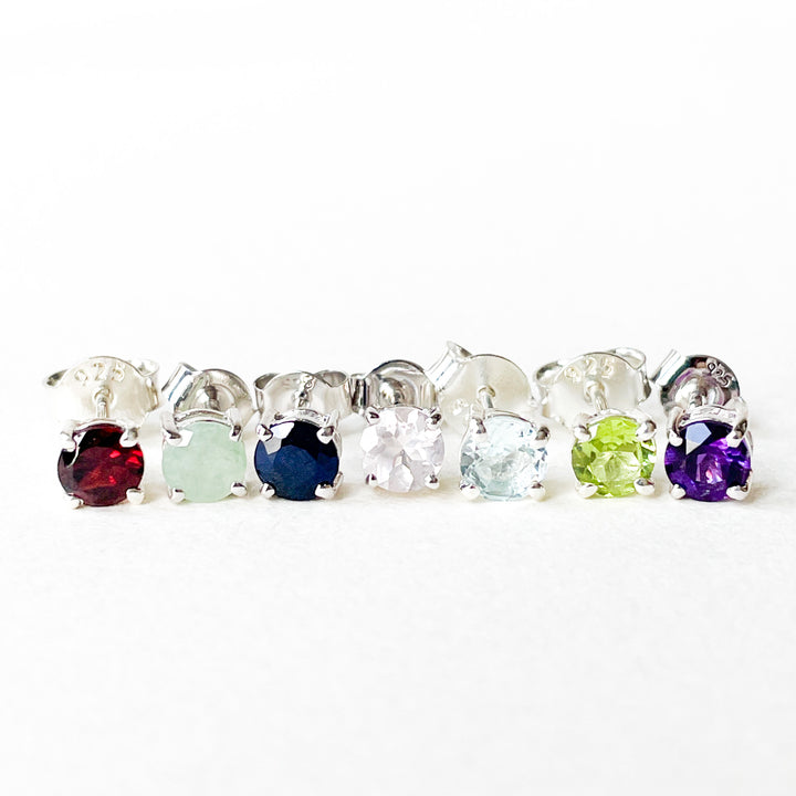 granaat edelsteen oorbellen oorknoppen 5mm studs