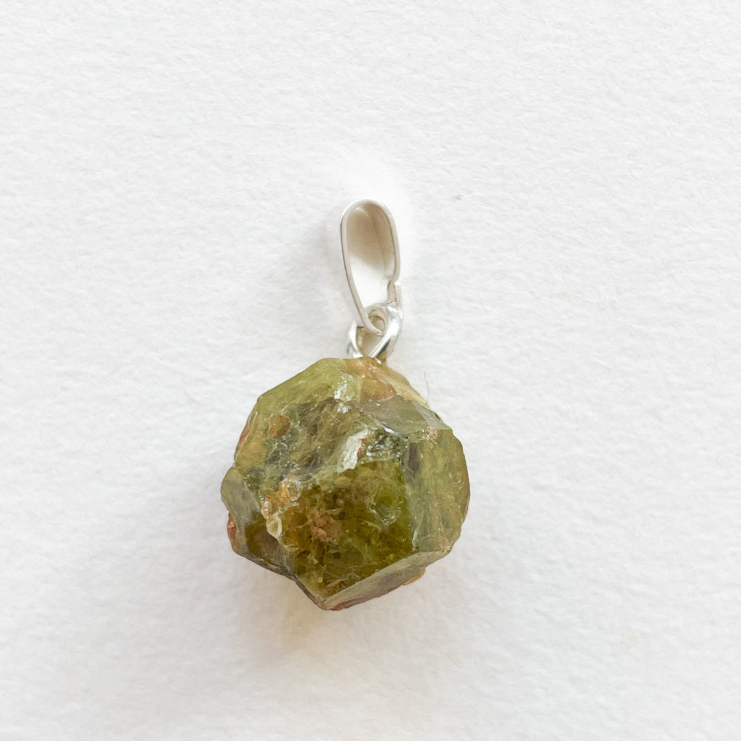 grossular granaat groene premium hanger 925 sterling zilver edelstenen mineralen edelsteenhanger